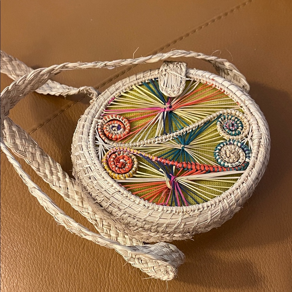 Handcrafted Multicolor Woven Round Bag